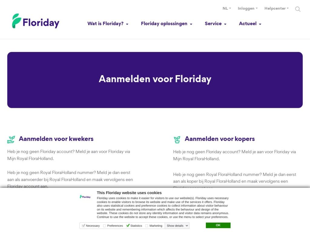 Inloggen bij Floriday Inloggen Bij