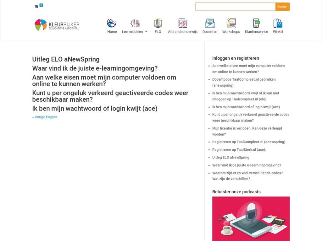 Inloggen bij Kleurrijker Taalcompleet A2 – Inloggen Bij