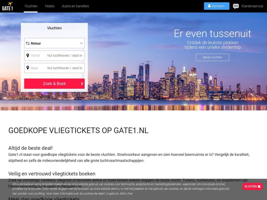 Inloggen bij Gate 1 – Inloggen Bij